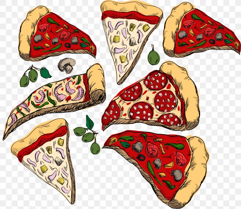 New York-style Pizza Italian Cuisine Vector Graphics Food, PNG, 2679x2319px, Pizza, American Cuisine, Cuisine, Drawing, Fast Food Download Free
