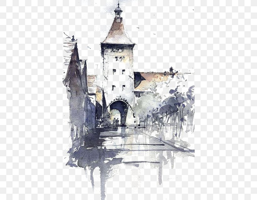 Watercolor Painting Architecture Tony Belobrajdic Water Colours Sketch, PNG, 423x640px, Watercolor Painting, Architectural Rendering, Architecture, Art, Artist Download Free