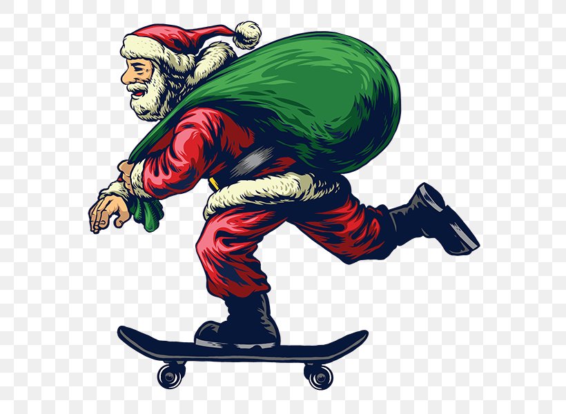 Christmas Santa Claus, PNG, 600x600px, Santa Claus, Boardsport, Christmas Day, Extreme Sport, Kickflip Download Free