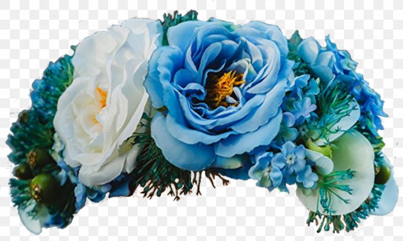 Garden Roses Blue Floral Design Crown Headband, PNG, 1689x1011px, Garden Roses, Artificial Flower, Blue, Bride, Clothing Accessories Download Free
