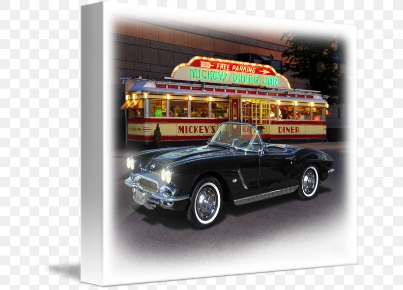 Vintage Car Model Car Gallery Wrap Motor Vehicle, PNG, 650x590px, Vintage Car, Art, Brand, Canvas, Car Download Free