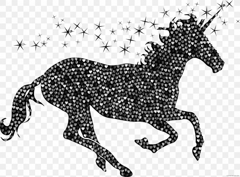 Horse Unicorn Clip Art Silhouette, PNG, 2400x1772px, Horse, Animal Figure, Art, Black And White, Black Unicorn Download Free