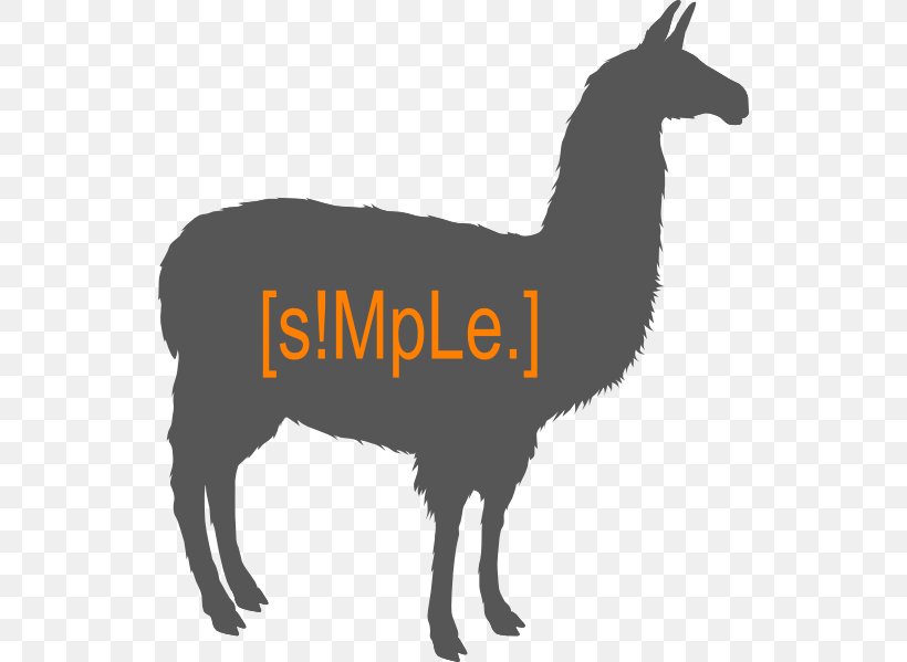 Llama Alpaca Vicuña Silhouette Clip Art, PNG, 534x599px, Llama, Alpaca, Black And White, Camel, Camel Like Mammal Download Free