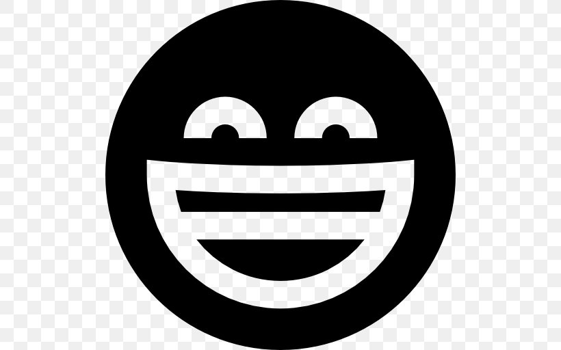 Smiley Emoticon Laughter, PNG, 512x512px, Smiley, Black And White, Emoji, Emoticon, Emotion Download Free