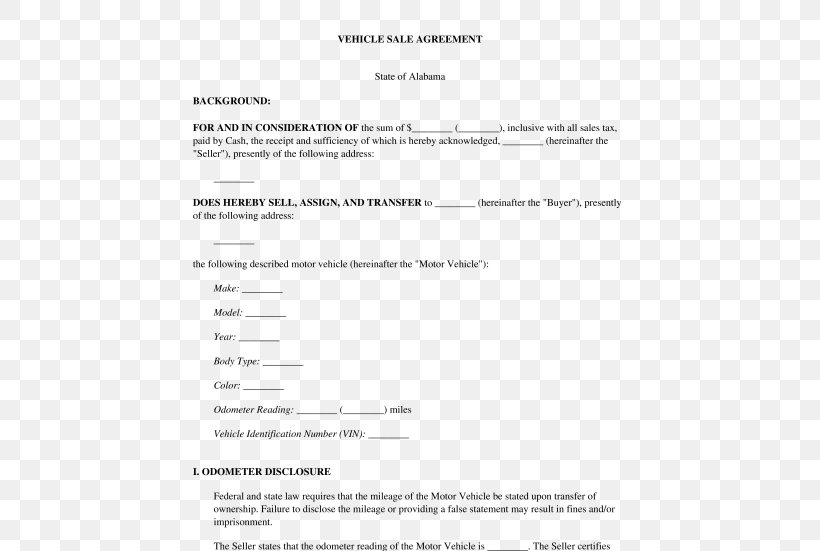 Car Document Template Vehicle Contract, PNG, 532x551px, Car, Area, As Is, Bill Of Sale, Brand Download Free
