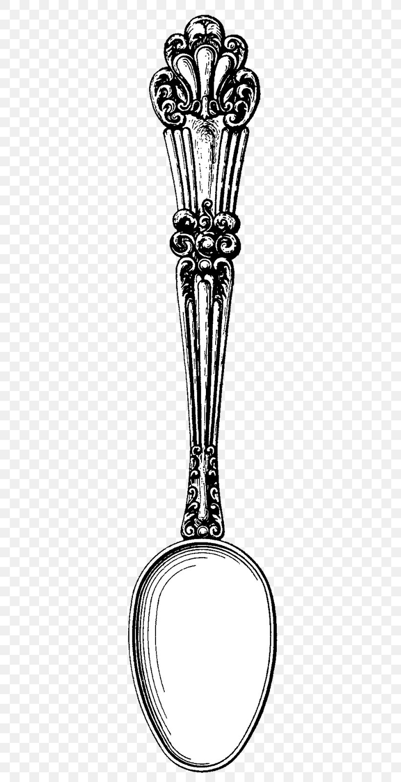 Teaspoon Cutlery Clip Art, PNG, 369x1600px, Spoon, Art, Black And White, Body Jewelry, Candle Holder Download Free