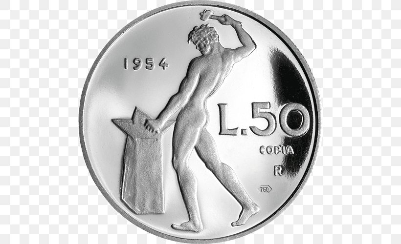Coin 50 Lire Italy Italian Lira 1 Liret, PNG, 500x500px, 2 Lire, 50 Lire, Coin, Black And White, Currency Download Free