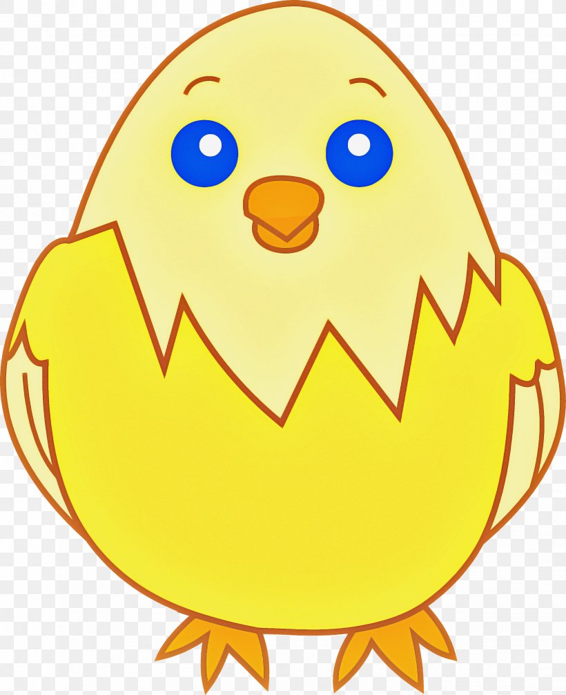 Easter Egg, PNG, 2445x3000px, Yellow, Bird, Cartoon, Easter Egg, Flightless Bird Download Free