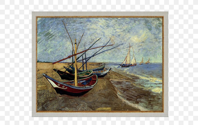 Van Gogh Museum Fishing Boats On The Beach At Saintes-Maries Painting Canvas, PNG, 676x518px, Van Gogh Museum, Art, Art Museum, Artist, Artwork Download Free