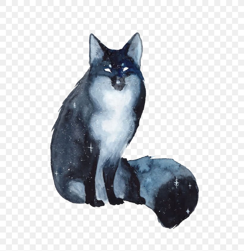 Watercolor Painting Fox Art Drawing, PNG, 610x842px, Watercolor Painting, Animal, Art, Artist, Black Cat Download Free