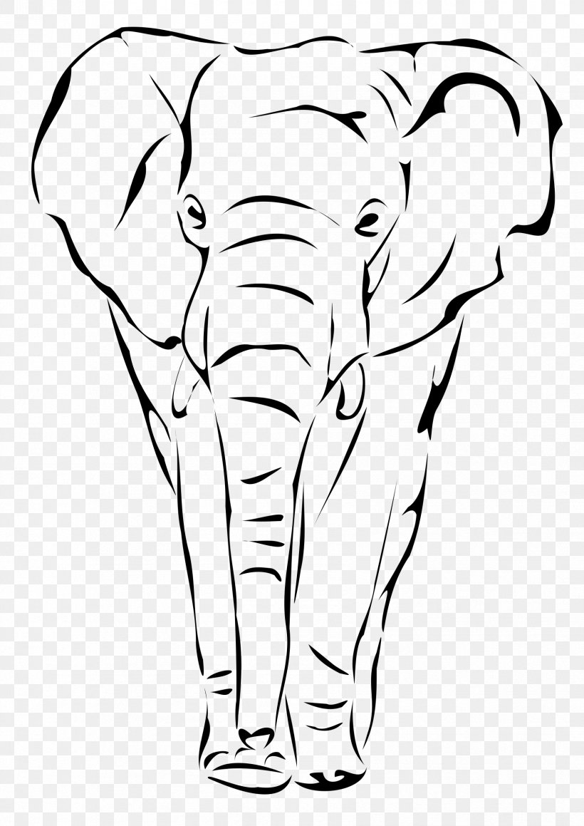 African Elephant Drawing Line Art Clip Art, PNG, 1697x2400px, African
