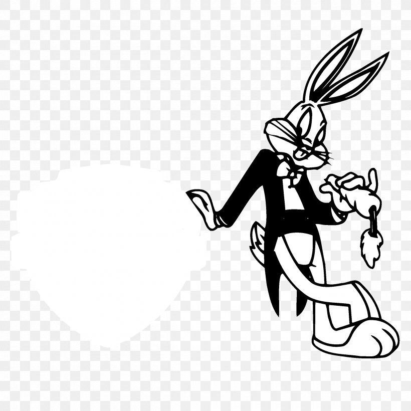 Bugs Bunny Warner Bros. Family Entertainment Looney Tunes Vector Graphics, PNG, 2400x2400px, Bugs Bunny, Art, Blackandwhite, Cartoon, Coloring Book Download Free