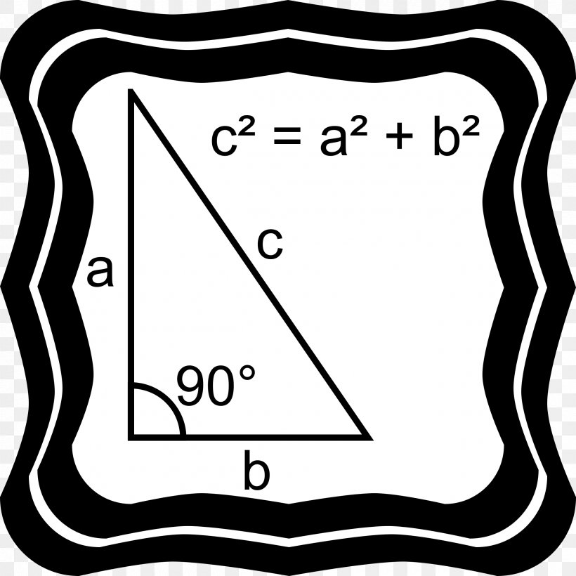 Pythagorean Theorem Clip Art, PNG, 2400x2400px, Pythagorean Theorem, Animal, Area, Black, Black And White Download Free