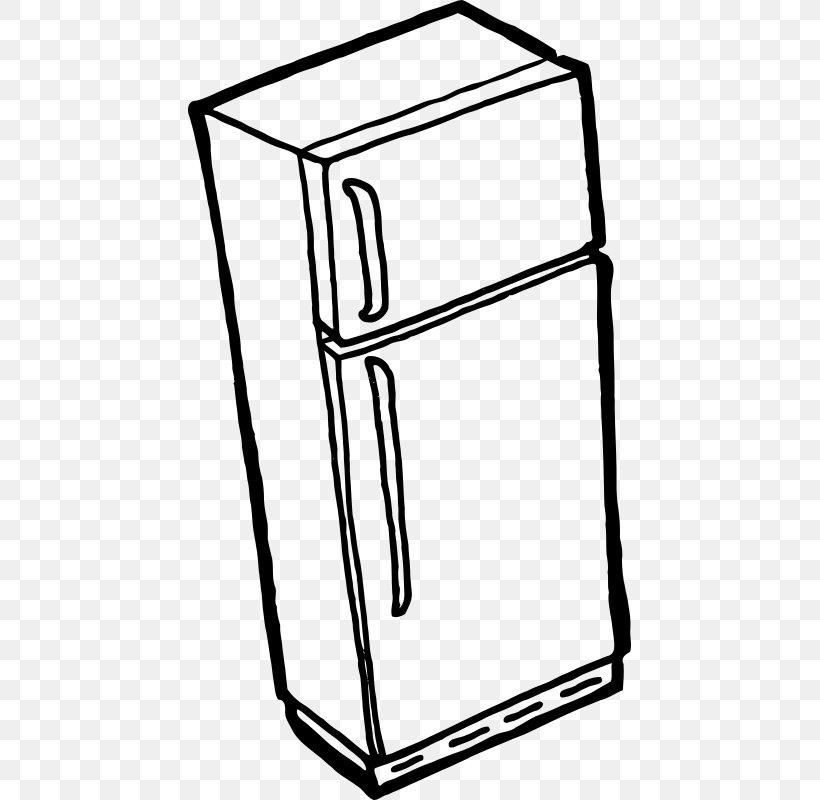 Refrigerator Clip Art, PNG, 443x800px, Refrigerator, Area, Black, Black And White, Freezers Download Free