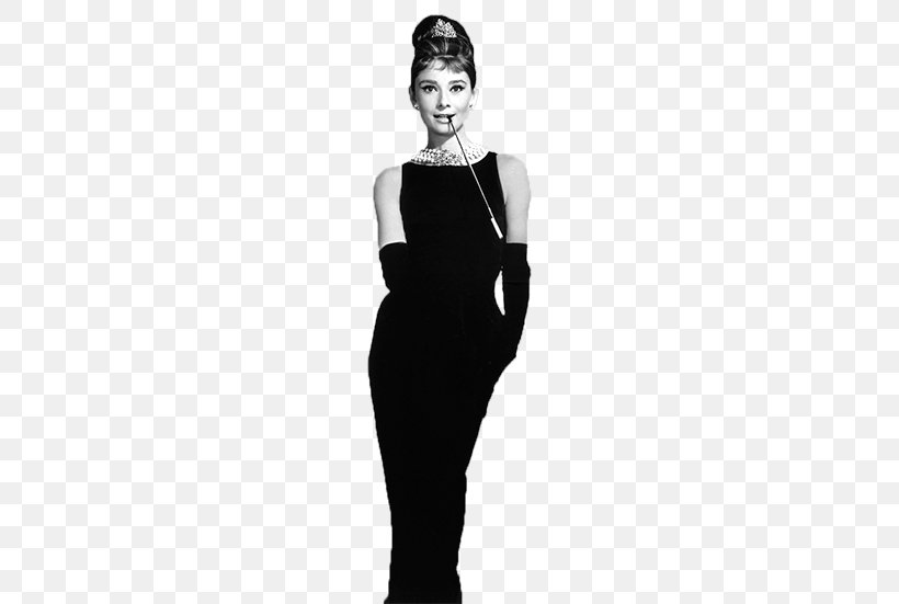 Black Givenchy Dress Of Audrey Hepburn Hollywood Standee Actor Film, PNG, 472x551px, Watercolor, Cartoon, Flower, Frame, Heart Download Free