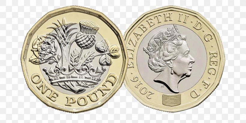United Kingdom One Pound Coin Currency Money, PNG, 1000x500px, United Kingdom, Body Jewelry, Circulation, Coin, Crown Download Free