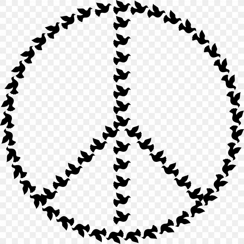 Peace Symbols Love Clip Art, PNG, 2256x2258px, Peace Symbols, Area, Black, Black And White, Doves As Symbols Download Free