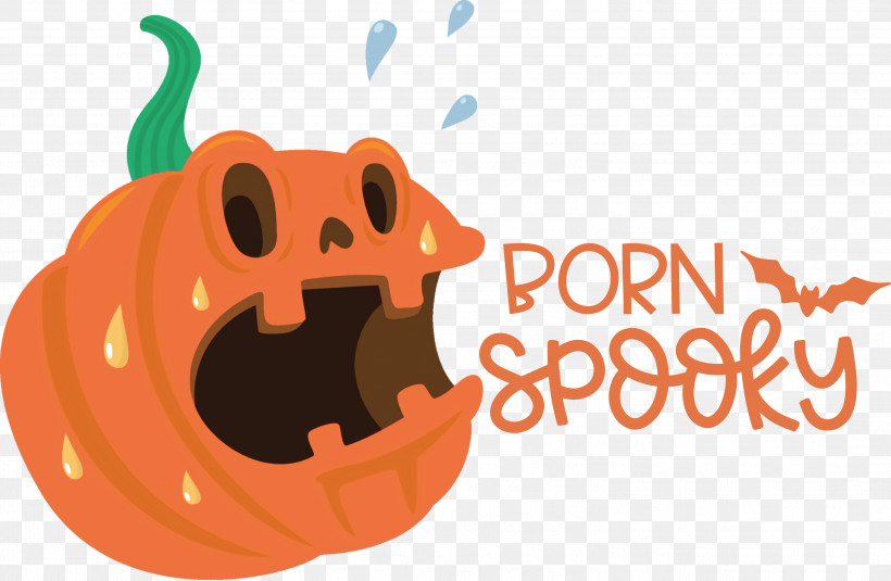 Spooky Pumpkin Halloween, PNG, 2999x1957px, Spooky, Biology, Cartoon, Fruit, Halloween Download Free
