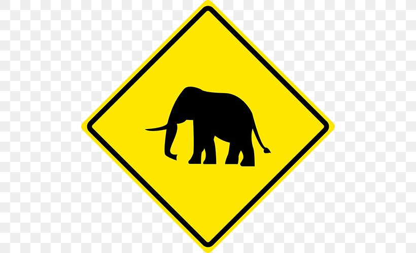 Beefmaster Traffic Sign Road Warning Sign, PNG, 500x500px, Beefmaster, African Elephant, Area, Brand, Cattle Download Free