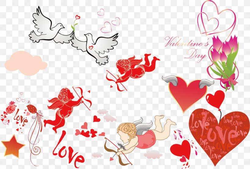 Cherub Cupid Heart, PNG, 1055x712px, Watercolor, Cartoon, Flower, Frame, Heart Download Free