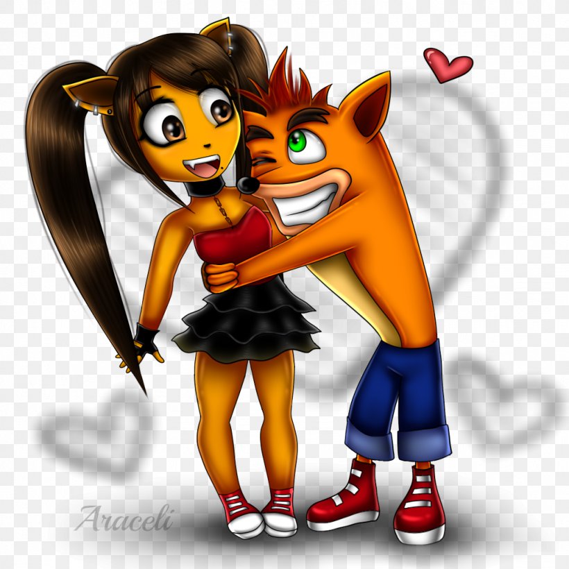 Crash Bandicoot Tawna Bandicoot Coco Bandicoot Nina Cortex, PNG, 1024x1024px, Watercolor, Cartoon, Flower, Frame, Heart Download Free