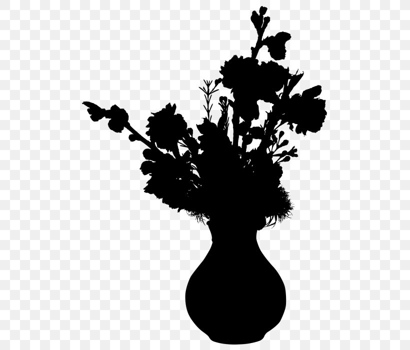 Font Silhouette Flower Leaf, PNG, 700x700px, Silhouette, Blackandwhite, Branch, Flower, Flowerpot Download Free