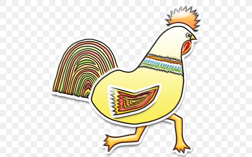 Chicken Bird Rooster Clip Art Cartoon, PNG, 512x512px, Watercolor, Beak, Bird, Cartoon, Chicken Download Free