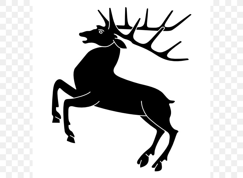 Deer Coat Of Arms Symbol Clip Art, PNG, 600x600px, Deer, Antler, Black, Black And White, Coat Of Arms Download Free