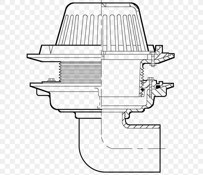 Flat Roof Drain Architectural Engineering Jay R. Smith MFG. Co., PNG, 620x705px, Roof, Architectural Engineering, Artwork, Black, Black And White Download Free