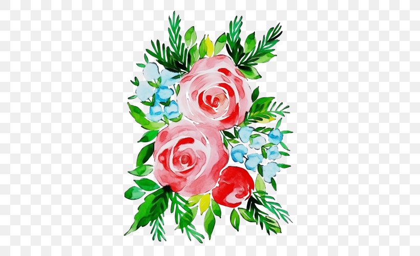 Rose, PNG, 500x500px, Watercolor, Bouquet, Cut Flowers, Flower, Paint Download Free