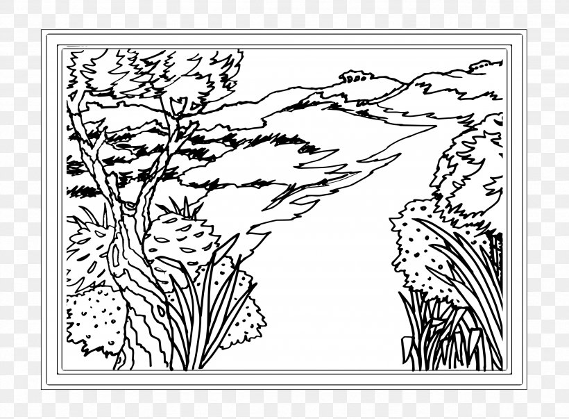 Coloring Book Landscape Adult, PNG, 2561x1884px, Coloring Book, Adult, Area, Art, Artwork Download Free