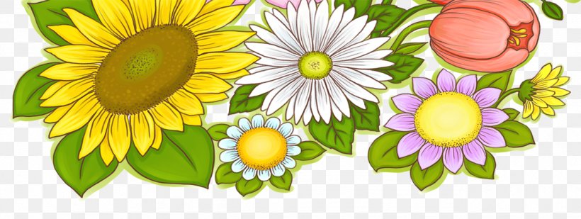 Common Sunflower Greeting Card, PNG, 1297x489px, Common Sunflower, Chamaemelum Nobile, Chrysanths, Cut Flowers, Daisy Download Free