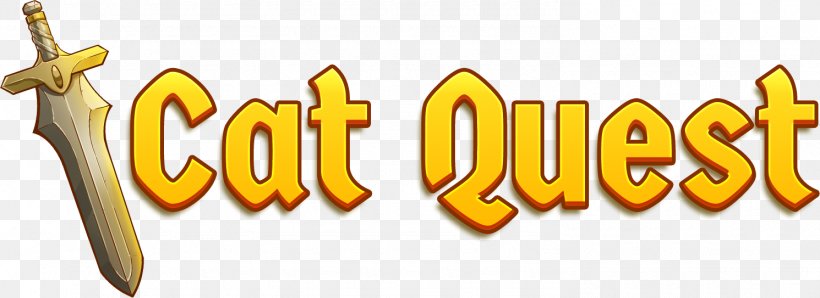 Logo Cat Quest Brand, PNG, 1490x543px, Logo, Brand, Cat Quest, Text, Yellow Download Free