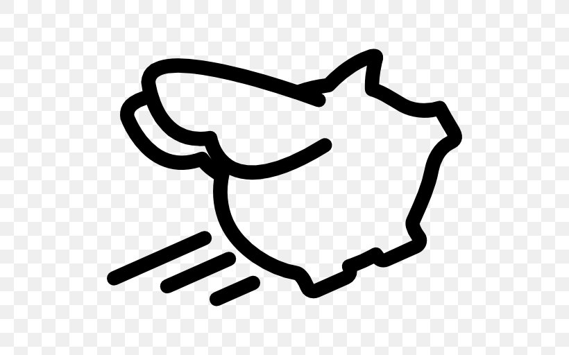 When Pigs Fly Clip Art, PNG, 512x512px, Pig, Animal, Black, Black And White, Finger Download Free