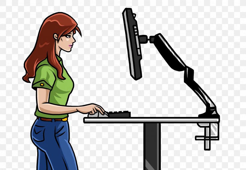 Standing Desk Computer Desk Clip Art, PNG, 2480x1712px, Standing Desk, Cartoon, Code, Communication, Computer Download Free