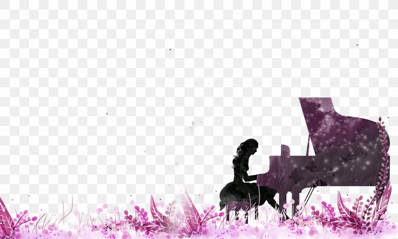 Piano Silhouette Poster, PNG, 4961x2988px, Watercolor, Cartoon, Flower, Frame, Heart Download Free