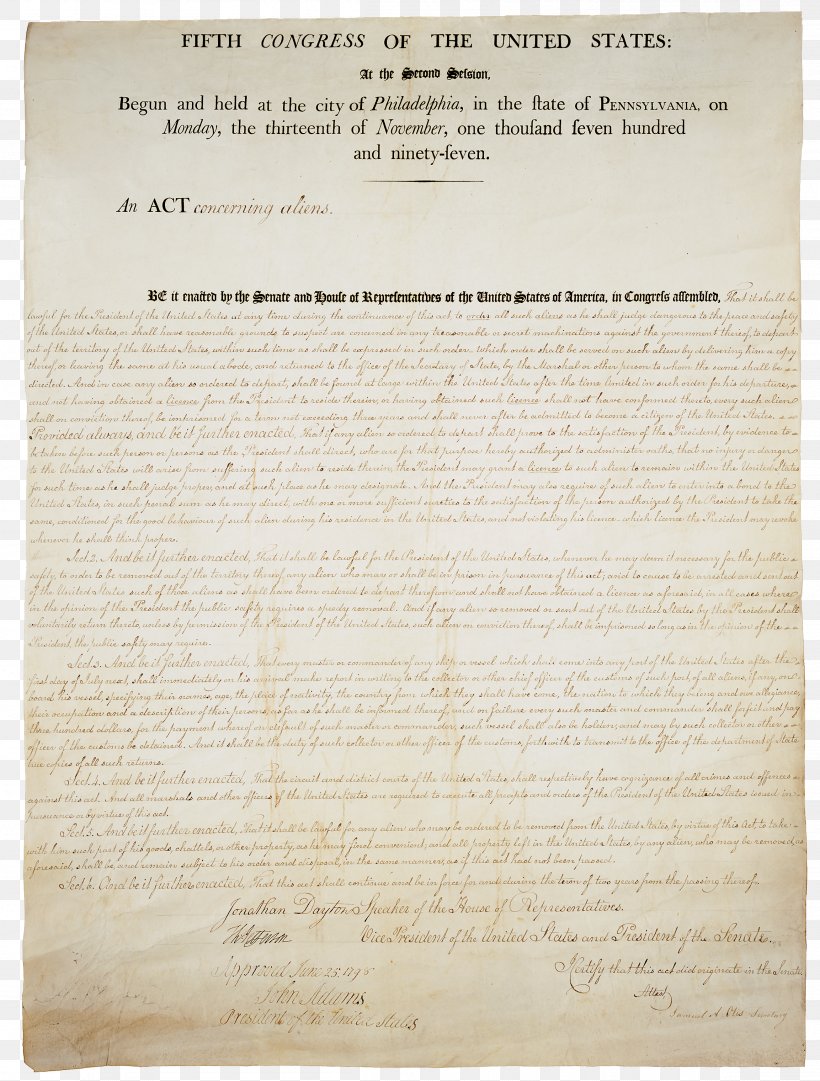 United States Alien And Sedition Acts Naturalization Act Of 1798 Sedition Act Of 1918, PNG, 2306x3040px, United States, Alien, Alien And Sedition Acts, Document, Federalist Era Download Free