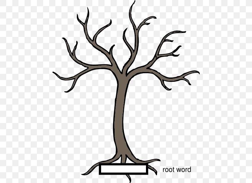 Branch Tree Trunk Clip Art, PNG, 480x595px, Branch, Antler, Artwork, Black And White, Evergreen Download Free