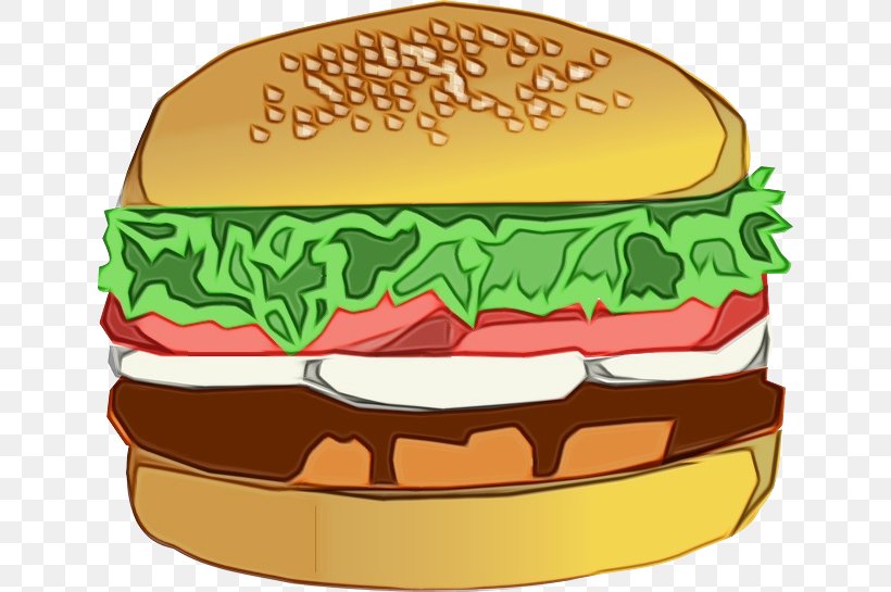 Burger Cartoon, PNG, 640x545px, Watercolor, American Food, Baked Goods, Big Mac, Burger King Premium Burgers Download Free