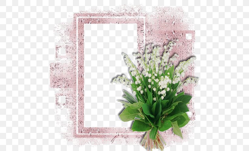 Picture Frames Lily Of The Valley Cut Flowers Floral Design Flowering Plant, PNG, 500x500px, Picture Frames, Artificial Flower, Cut Flowers, Flora, Floral Design Download Free