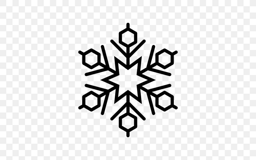Snowflake, PNG, 512x512px, Snowflake, Area, Black And White, Leaf, Line Art Download Free