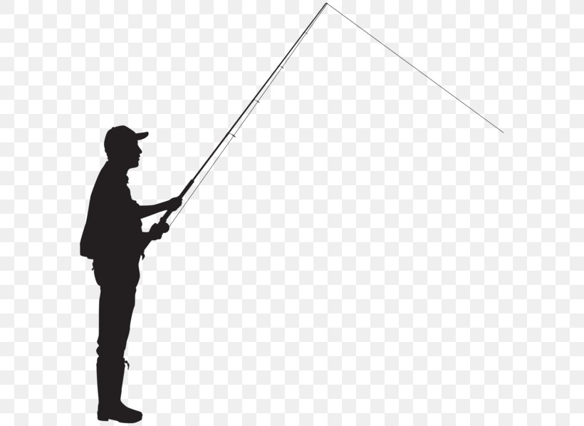 Silhouette Fisherman Fishing Clip Art, PNG, 600x598px, Silhouette, Bass Fishing, Black And White, Drawing, Fisherman Download Free
