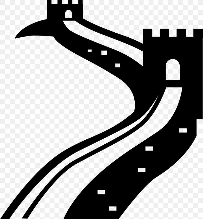 Great Wall Of China Monument Clip Art, PNG, 906x980px, Great Wall Of China, Area, Artwork, Black, Black And White Download Free