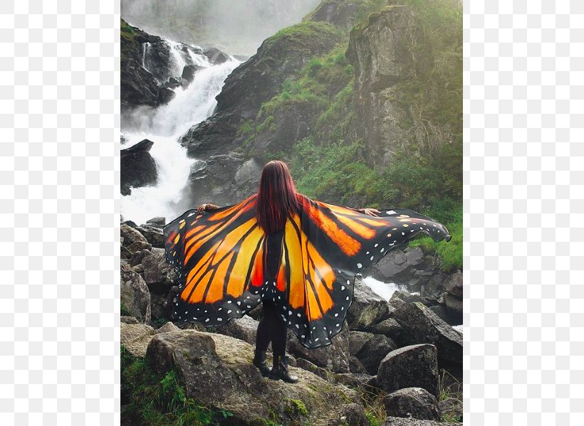 Monarch Butterfly Cape Costume Scarf, PNG, 709x599px, Butterfly, Cape, Chiffon, Cloak, Clothing Download Free