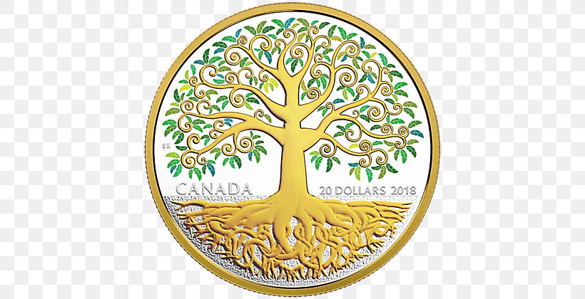 Tree Of Life Silver Coin, PNG, 535x420px, Tree, Area, Coin, Commemorative Coin, Gold Download Free