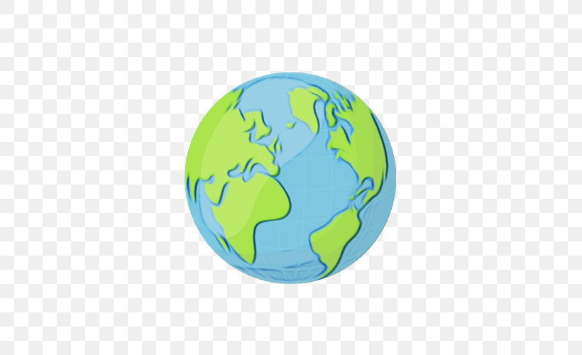 Earth Green Globe Planet World, PNG, 500x500px, Watercolor, Astronomical Object, Earth, Globe, Green Download Free