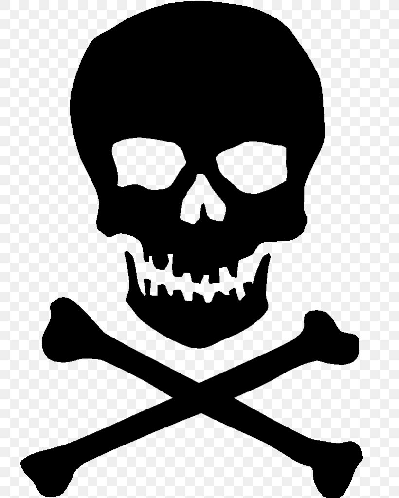 Skull And Bones Skull And Crossbones Human Skull Symbolism Clip Art, PNG, 735x1024px, Skull And Bones, Art, Black And White, Bone, Human Behavior Download Free