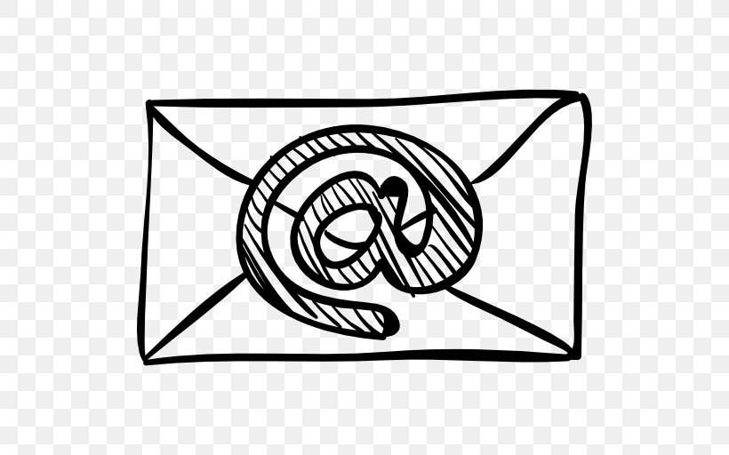 Drawing Email Sketch, PNG, 512x512px, Drawing, Area, Black, Black And White, Brand Download Free