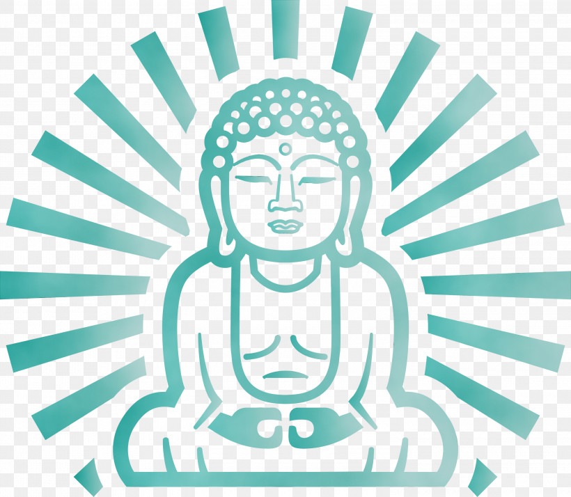 Green Head Line Turquoise Line Art, PNG, 3000x2614px, Buddha, Green, Head, Line, Line Art Download Free