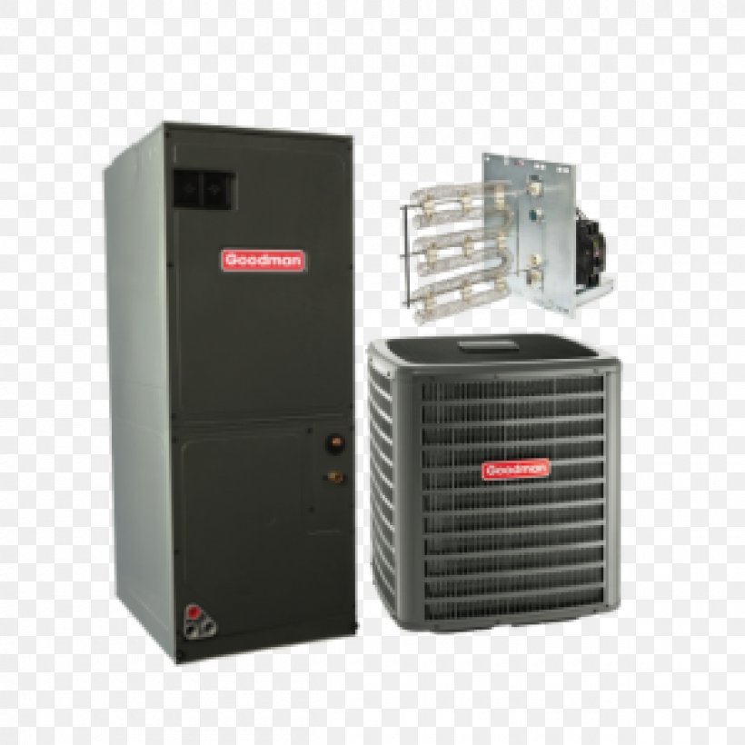 Furnace Air Conditioning Heat Pump Seasonal Energy Efficiency Ratio Heating System, PNG, 1200x1200px, Furnace, Air Conditioning, Air Handler, Central Heating, Duct Download Free